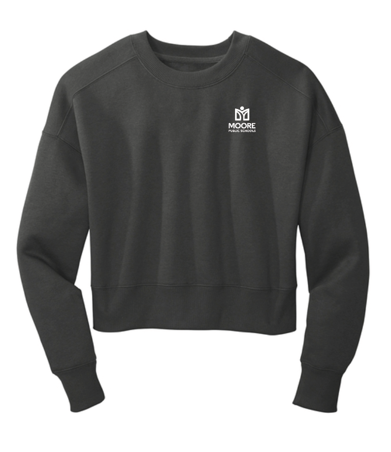 Moore Public Schools "Logo" District Women's Cropped Sweatshirt (charcoal)