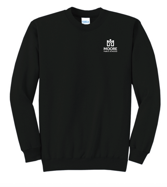 Moore Public Schools "Logo" Port & Co Unisex Crewneck Sweatshirt (black)