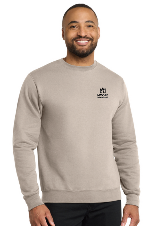 Moore Public Schools "Logo" Port & Co Unisex Crewneck Sweatshirt (natural)