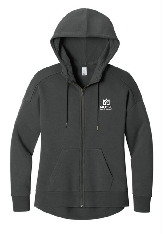 Moore Public Schools "Logo" District Women's Full Zip Sweatshirt (charcoal)