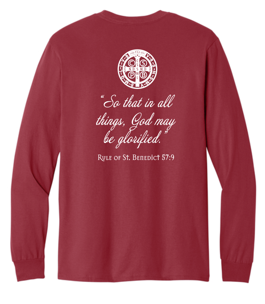 St. Gregory's Abbey L/S T-shirt (cardinal)