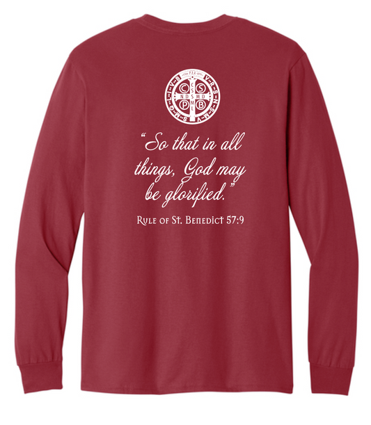 St. Gregory's Abbey L/S T-shirt (cardinal)