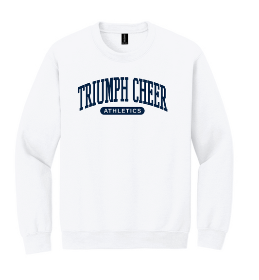 Triumph Cheer "Athletic Arch" Design Crewneck Sweatshirt (white)