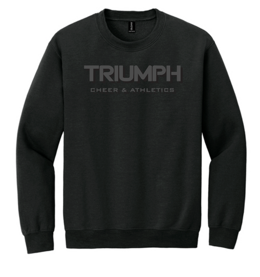 Triumph Cheer "Basic Block~Puff Print" Design Crewneck Sweatshirt (black)