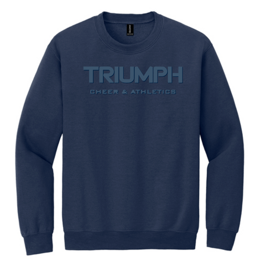 Triumph Cheer "Basic Block~Puff Print" Design Crewneck Sweatshirt (navy)