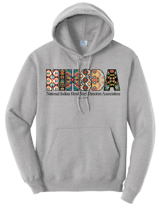 NIHSDA "Beaded Letters" Design Hooded Sweatshirt (heather)