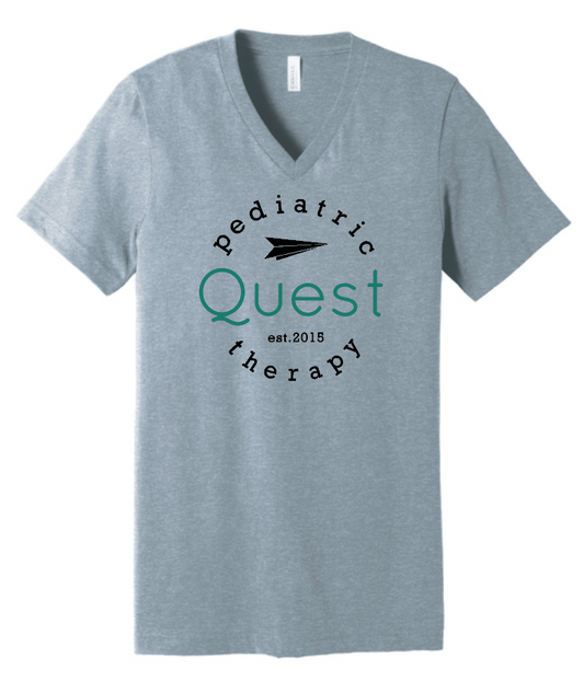 Quest "Logo" Design S/S Bella Canvas V-neck T-shirt (heather)