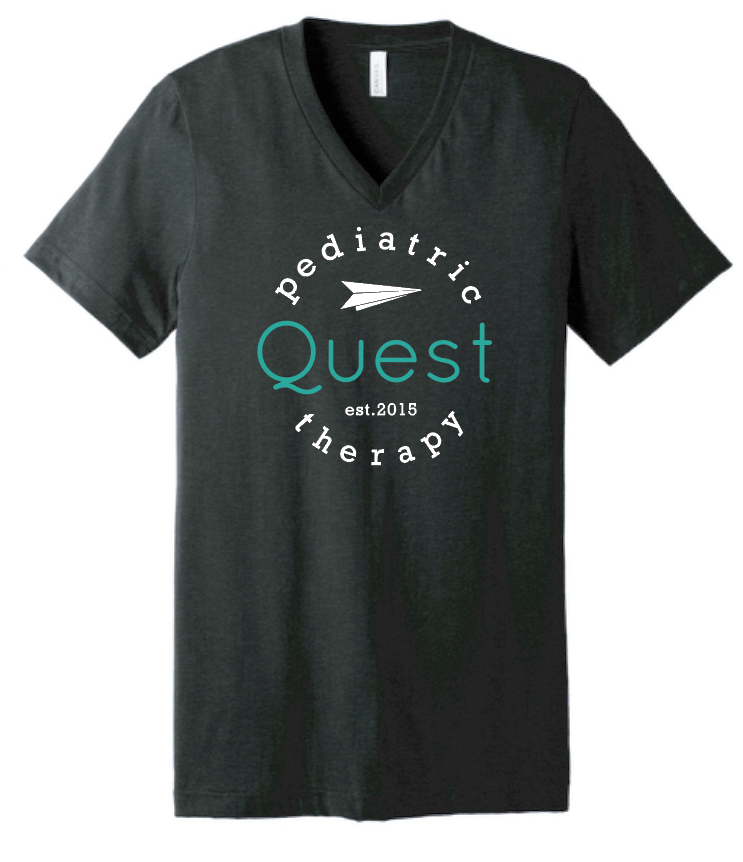 Quest "Logo" Design S/S Bella Canvas V-neck T-shirt (black htr)