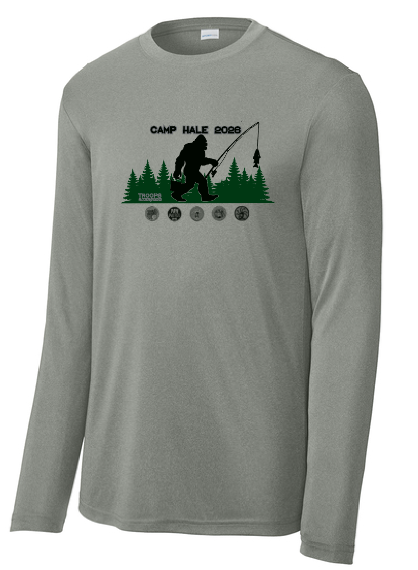 Troop 6233 & 233 "Camp Hale" Design L/S Dri-Fit T-shirt (heather)