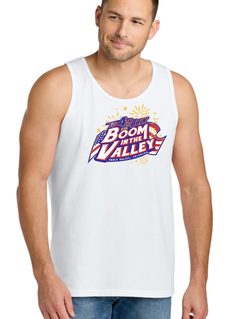 Pauls Valley "4th of July" Design Uni-sex Tank (white)