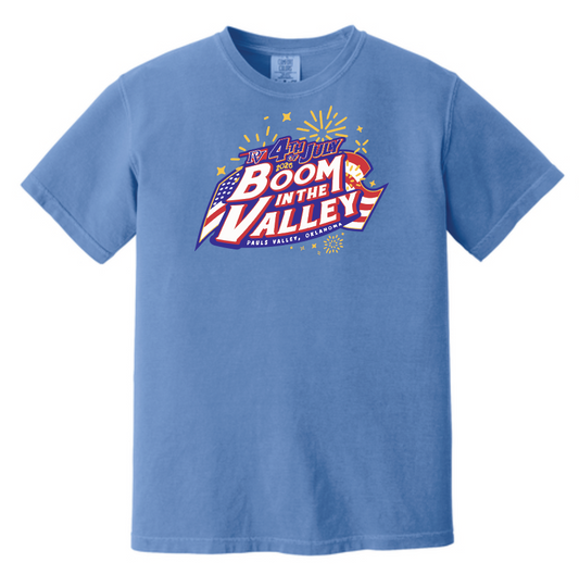 Pauls Valley "4th of July" Design Comfort Colors S/S T-shirt (flo blue)