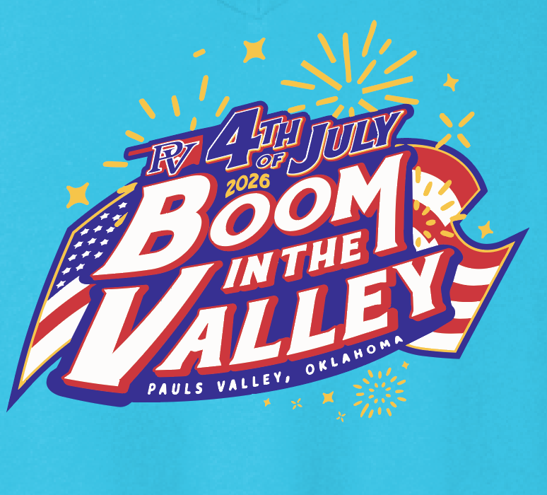Pauls Valley "4th of July" Design Women's S/S V-neck (turq)