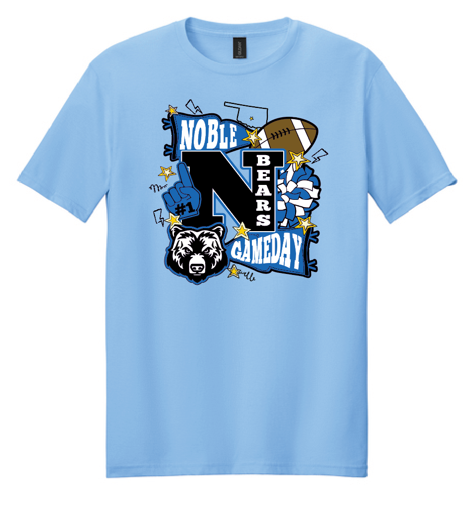 Noble Cheer Game Day "Collage" Design Softstyle S/S T-shirt