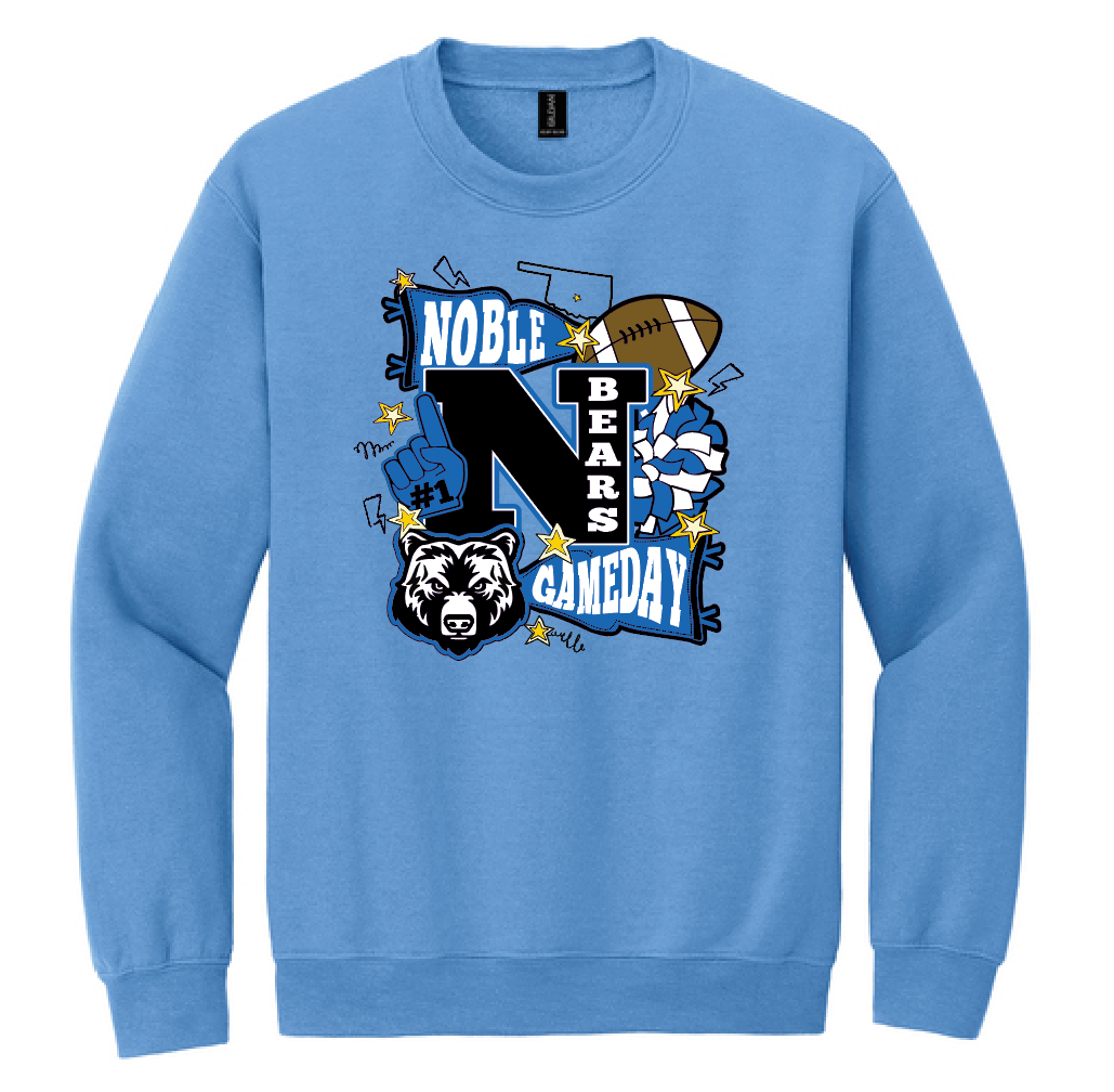 Noble Cheer Game Day "Collage" Design Crewneck Sweatshirt