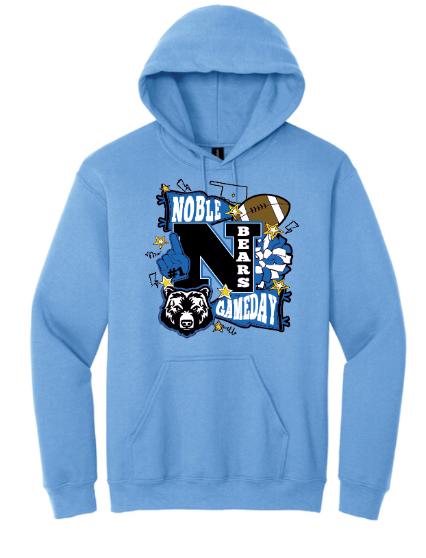 Noble Cheer Game Day "Collage" Design Hooded Sweatshirt