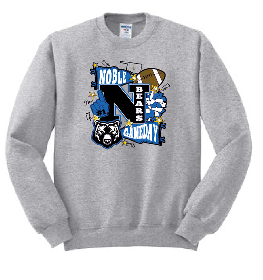 Noble Cheer Game Day "Collage" Design Crewneck Sweatshirt