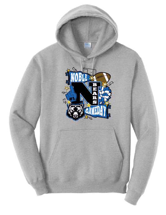 Noble Cheer Game Day "Collage" Design Hooded Sweatshirt