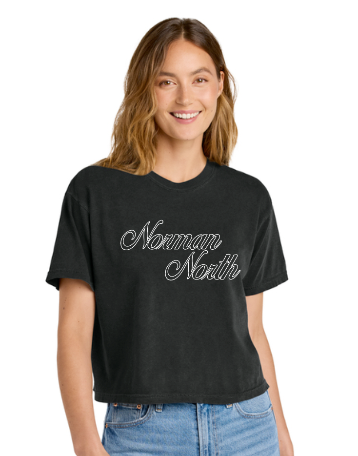 Norman North Softball "Script" S/S Comfort Colors Boxy T-shirt (black)