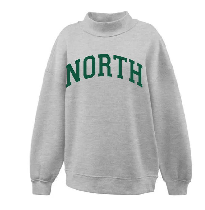 Norman North Softball "North" Design Mockneck Sweatshirt