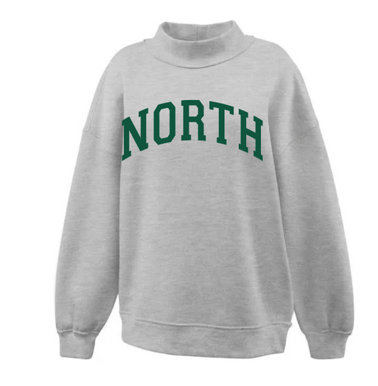 Norman North Softball "North" Design Mockneck Sweatshirt