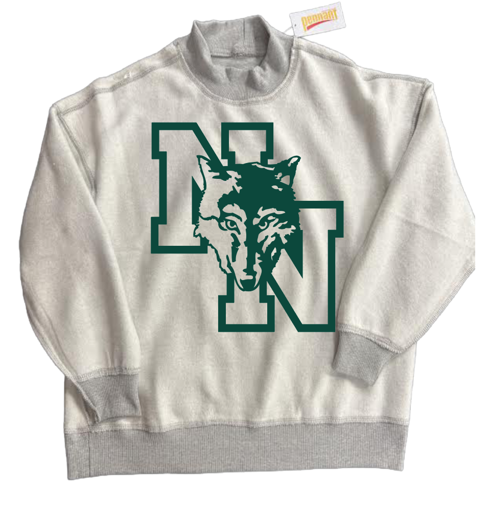 Norman North Softball "North" Design Mockneck Sweatshirt