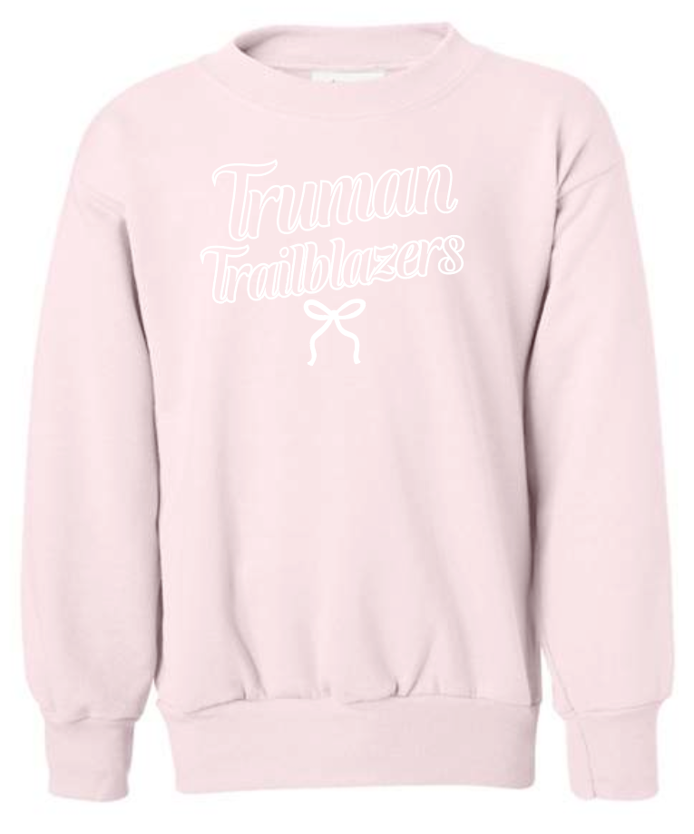 Truman "Bow" Design Hanes Crewneck Sweatshirt (pink)