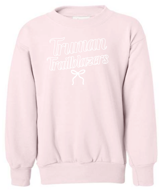 Truman "Bow" Design Hanes Crewneck Sweatshirt (pink)