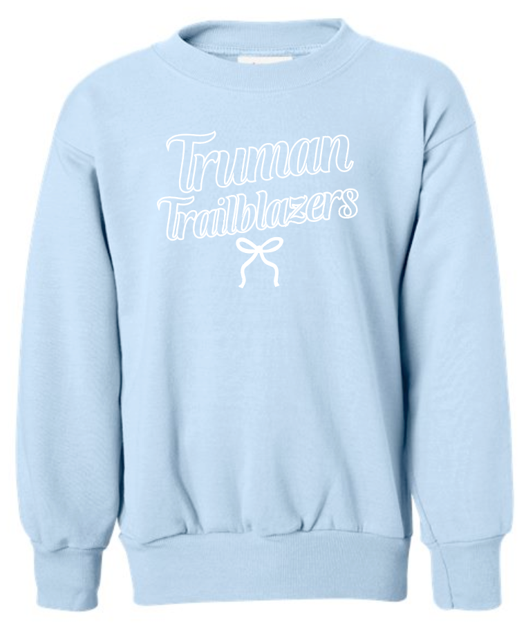 Truman "Bow" Design Hanes Crewneck Sweatshirt (lt blue)