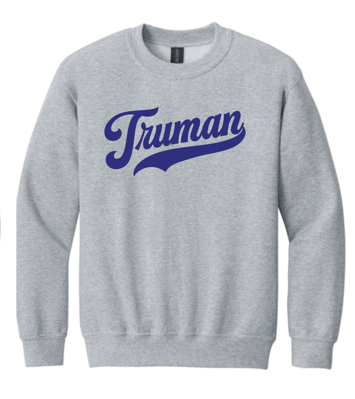 Truman "Vintage Script" Design Gildan Crewneck Sweatshirt (heather)