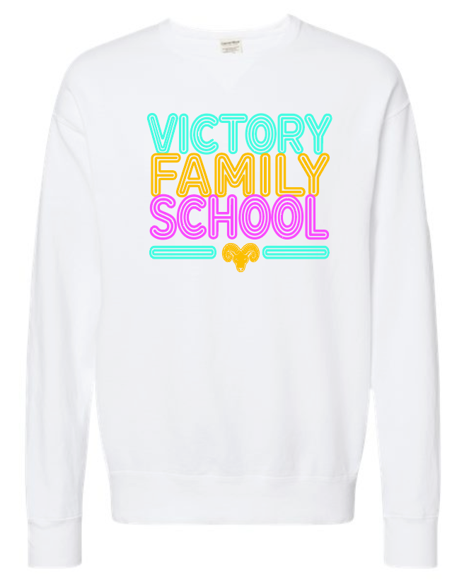 VFS "Neon Fun" Design Comfort Wash Crewneck Sweatshirt (adult)(white)