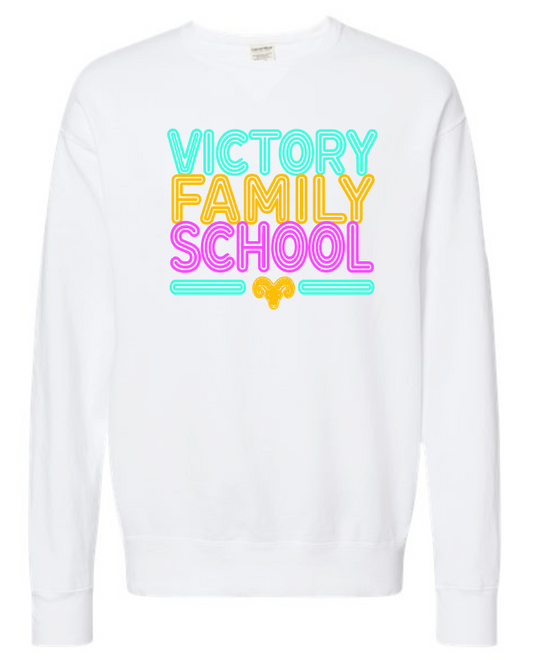 VFS "Neon Fun" Design Comfort Wash Crewneck Sweatshirt (adult)(white)