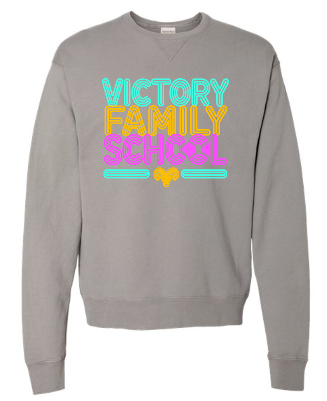 VFS "Neon Fun" Design Comfort Wash Crewneck Sweatshirt (adult)(grey)