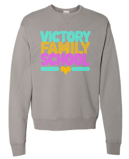 VFS "Neon Fun" Design Comfort Wash Crewneck Sweatshirt (adult)(grey)