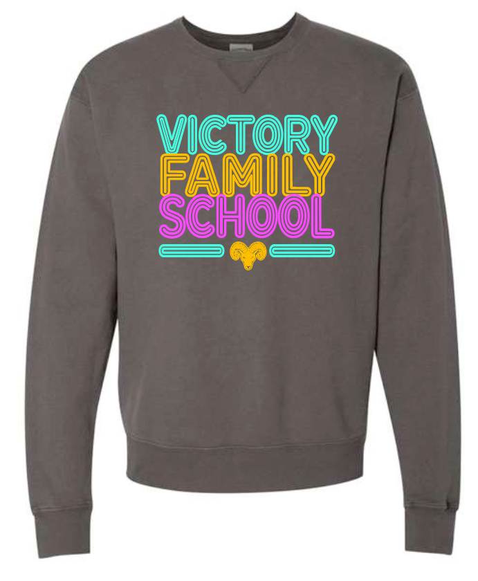 VFS "Neon Fun" Design Comfort Wash Crewneck Sweatshirt (adult)(pepper)