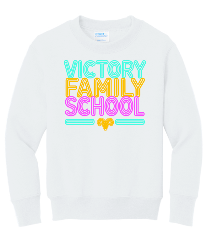 VFS "Neon Fun" Design Crewneck Sweatshirt (youth)(white)