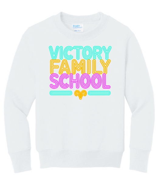 VFS "Neon Fun" Design Crewneck Sweatshirt (youth)(white)