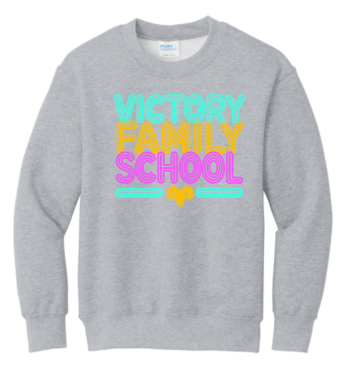 VFS "Neon Fun" Design Crewneck Sweatshirt (youth)(heather)