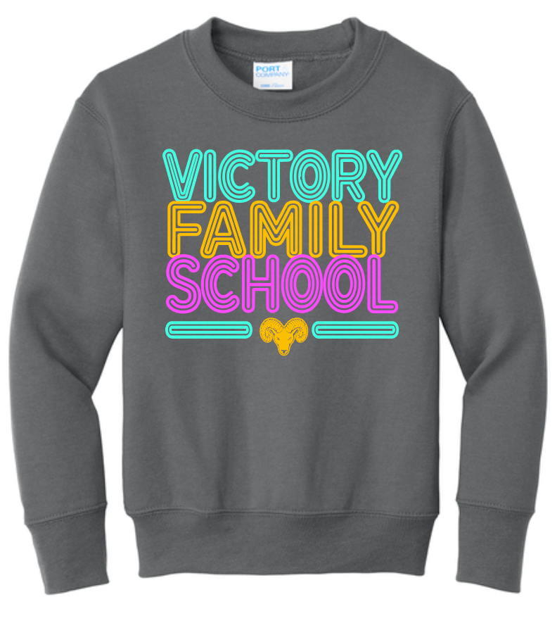 VFS "Neon Fun" Design Crewneck Sweatshirt (youth)(charcoal)