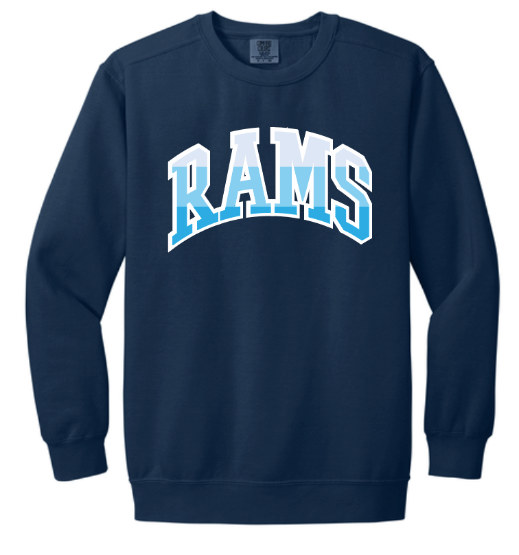 VFS "Color Stack" Design Comfort Wash Crewneck Sweatshirt (adult)(navy)