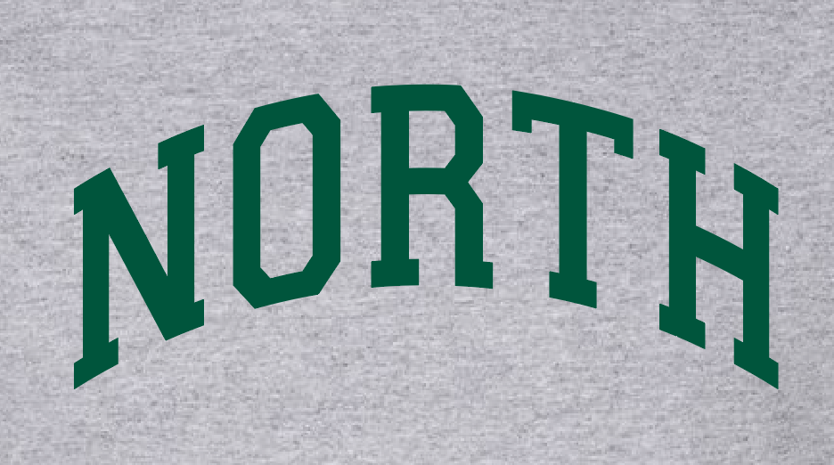 Norman North Softball "North" Design Crewneck Sweatashirt
