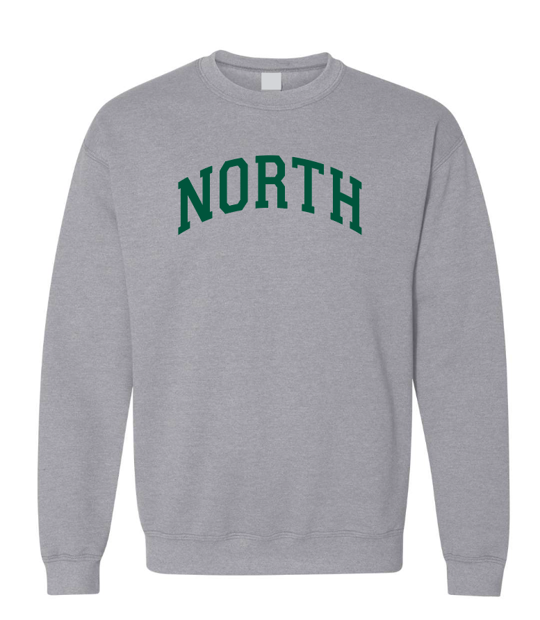 Norman North Softball "North" Design Crewneck Sweatashirt