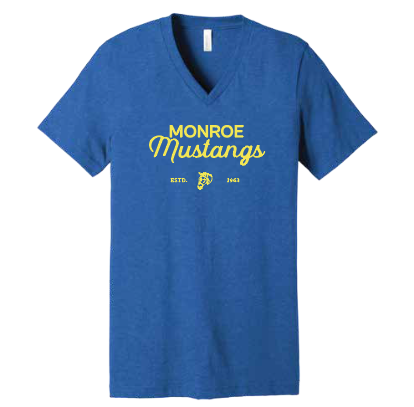 Monroe "Yellow Script" Design S/S V-neck T-shirt