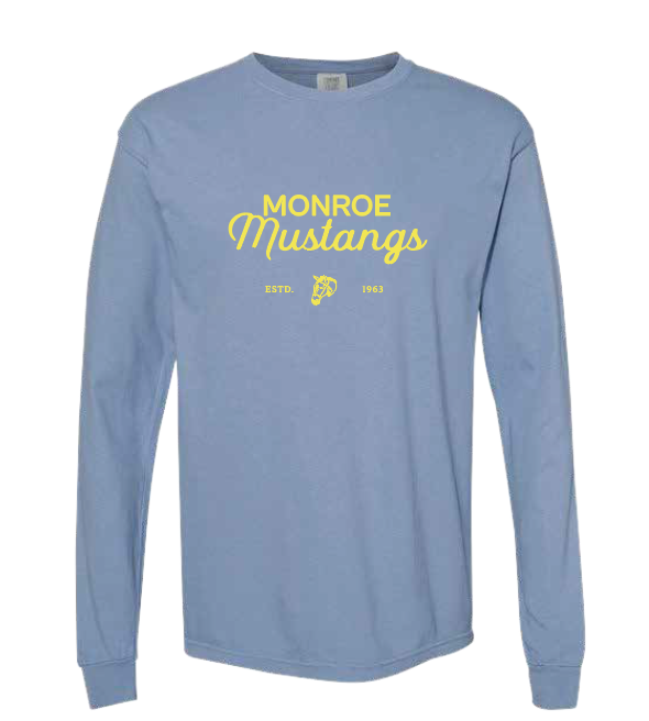 Monroe "Yellow Script" Design Comfort Colors L/S T-shirt (adult)