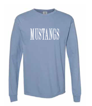 Monroe "Mustangs" Design Comfort Colors L/S T-shirt (adult)