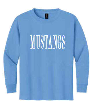 Monroe "Mustangs" Design Gildan L/S T-Shirt (youth)