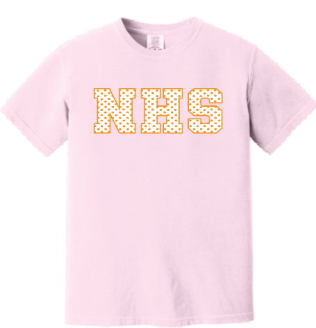 NHS Cheer "Polka Dots" Comfort Colors S/S T-shirts (pink)
