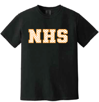 NHS Cheer "Polka Dots" Comfort Colors S/S T-shirts (black)
