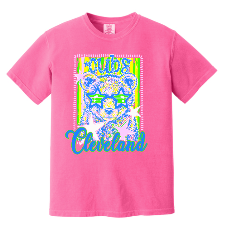 Cleveland "Cutie Pie" Comfort Colors S/S T-shirt (neon pink)
