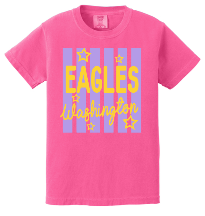 Washington Eagles "Stripes" Design Comfort Colors S/S T-shirt (pink)