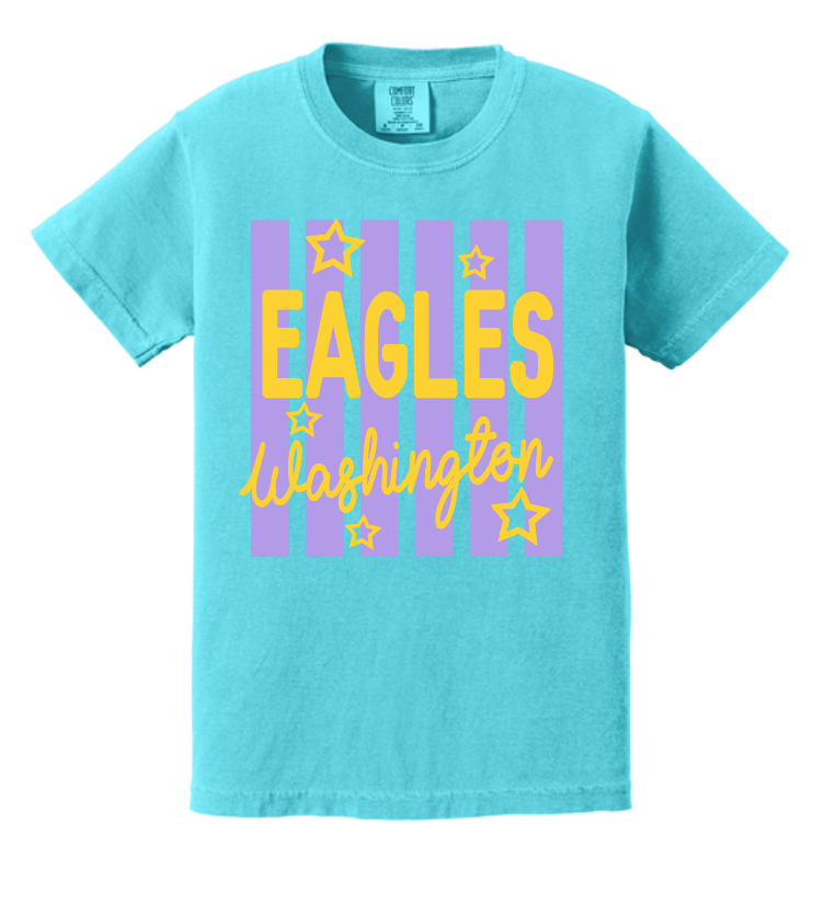 Washington Eagles "Stripes" Design Comfort Colors S/S T-shirt (lagoon)